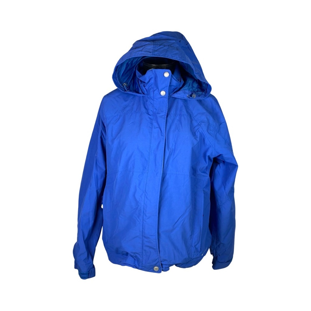 LL Bean Womens Nylon Full Zip Hooded Jacket Size M Style #OBCY8 Blue